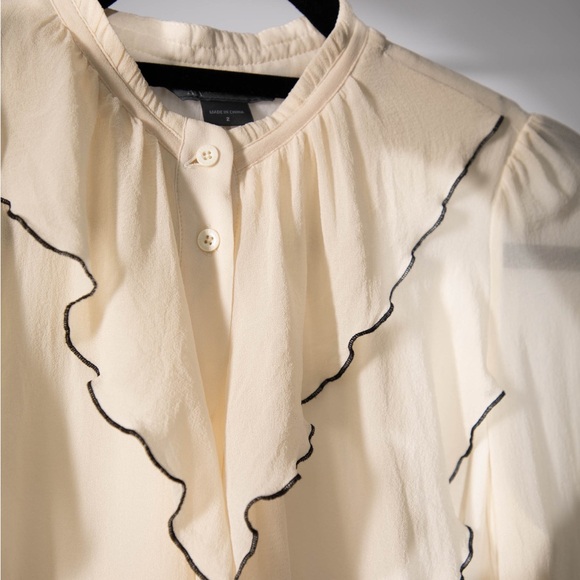 ARMANI EXCHANGE AX Women’s 100% Silk Ivory Ruffled Dress - Size 2 - Picture 4 of 8